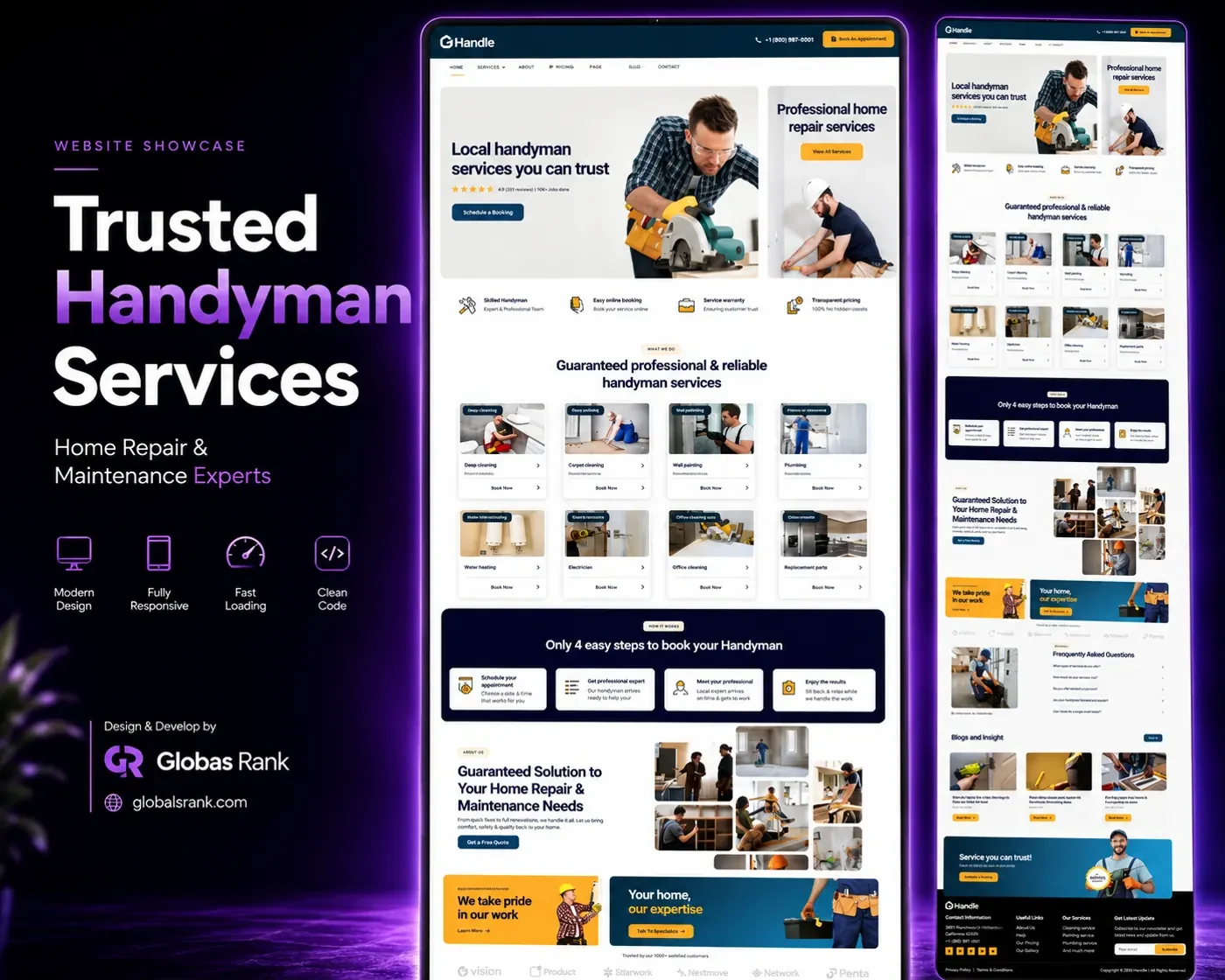 Handyman Services Website website design showcase